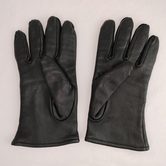 Samco Co. Black Genuine Black Leather Wool Lined Gloves - Picture 3 of 6